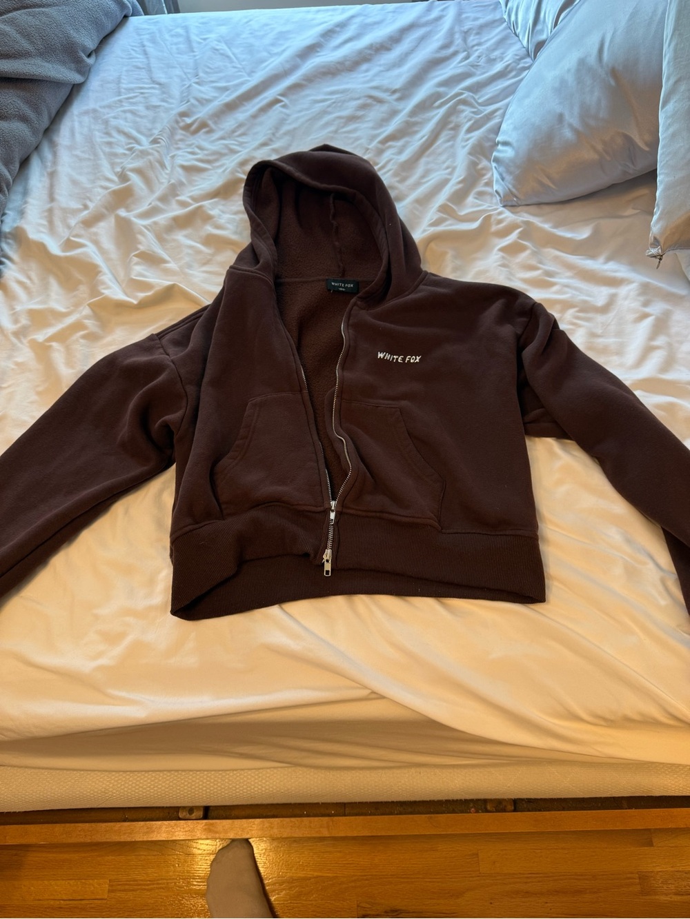 White Fox Boutique Brown Teddy Zip-Up Hoodie Jacket